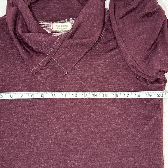 Max Edition Weekend Maroon Jersey Long Sleeve Dress Large - Picture 11 of 12